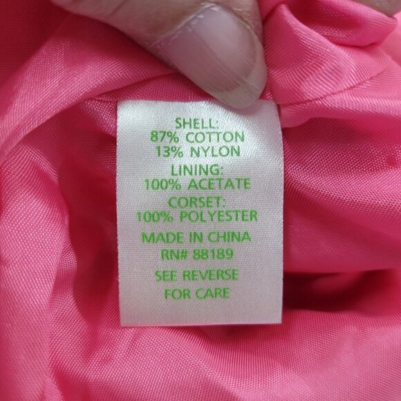 Lilly Pulitzer Vicki Dress Women 2 Pink Strapless Mini Vintage Daisy Embroidered - Picture 6 of 11